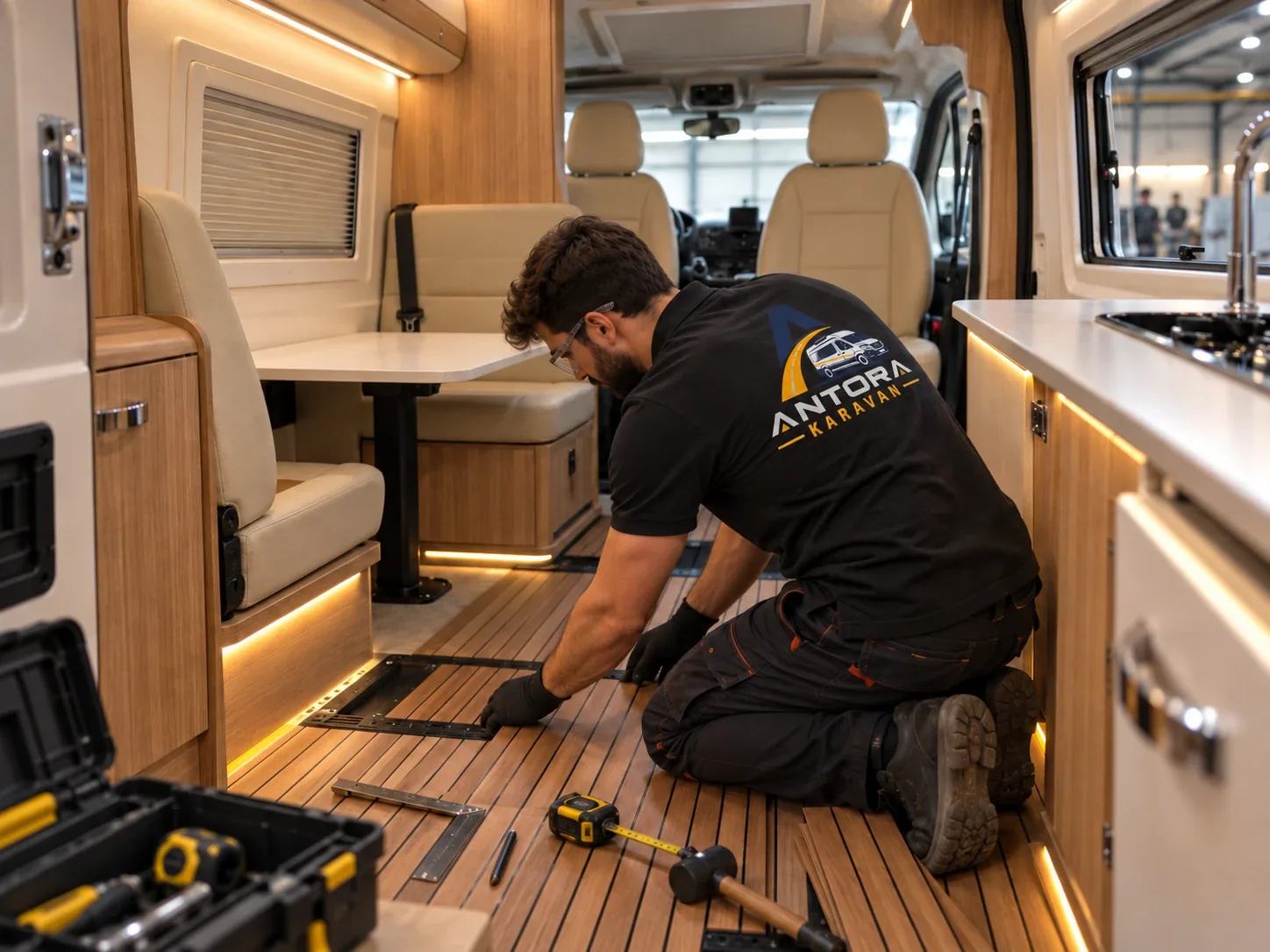Motokaravan yatak alanı